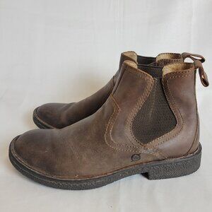 Born Hemlock Mens Sz 8.5M Brown Leather Chelsea Boots Distressed Comfort Pull On